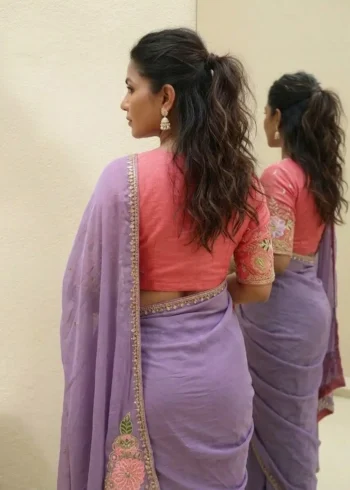 Lavender Soft Party Wear Rangoli Silk Saree