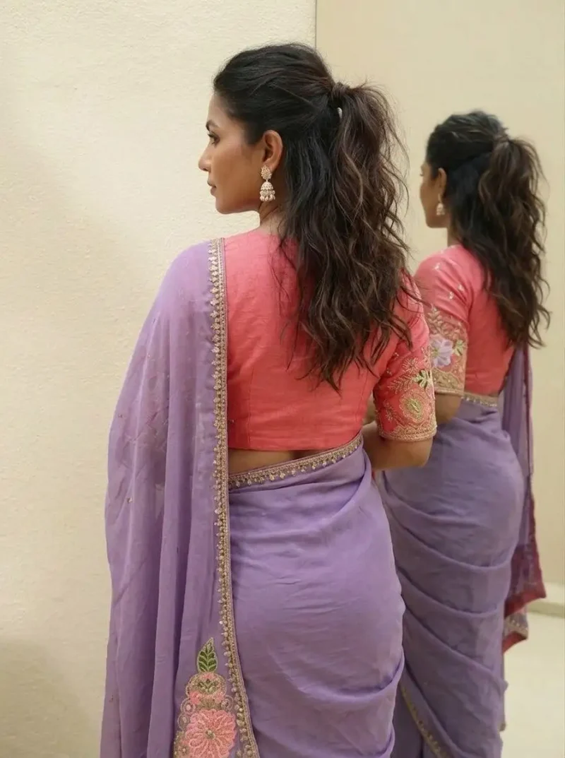 Lavender Soft Party Wear Rangoli Silk Saree