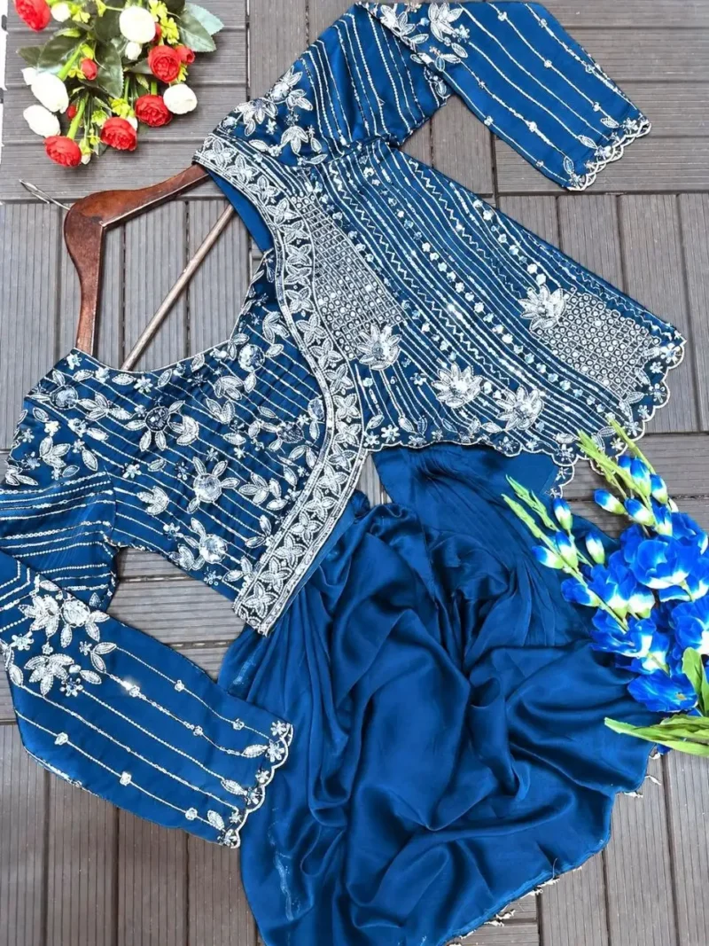 Sequence Embroidered Indowestern Wedding Lehenga Choli
