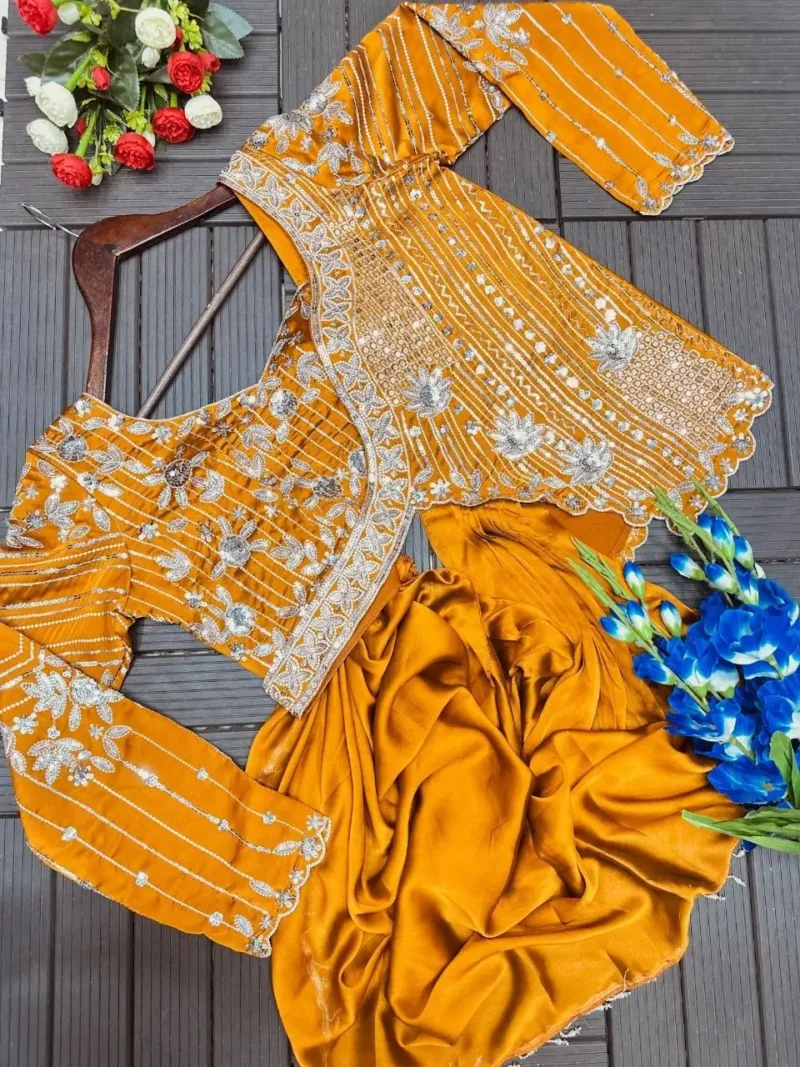 Sequence Embroidered Indowestern Wedding Lehenga Choli