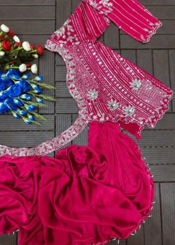 Sequence Embroidered Indowestern Wedding Lehenga Choli
