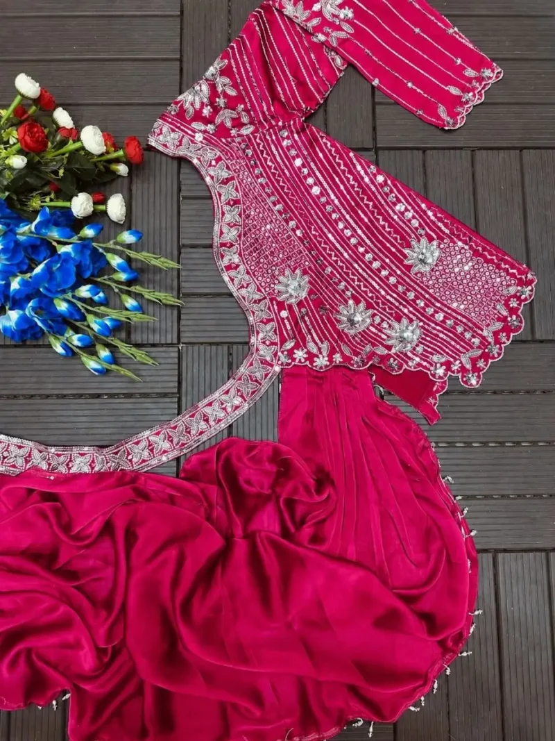 Sequence Embroidered Indowestern Wedding Lehenga Choli
