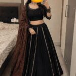 Pure Cotton Gota Patti Black Navratri Chaniya Choli For Garba