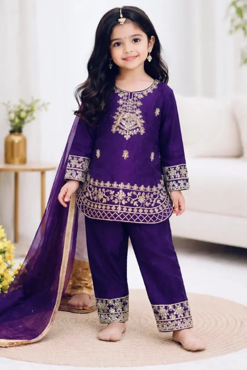 Designer Kids Top And Palazzo Suit For Eid And Ramzan