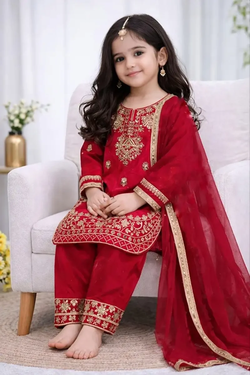 Designer Kids Top And Palazzo Suit For Eid And Ramzan