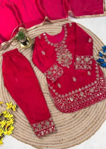 Designer Kids Top And Palazzo Suit For Eid And Ramzan