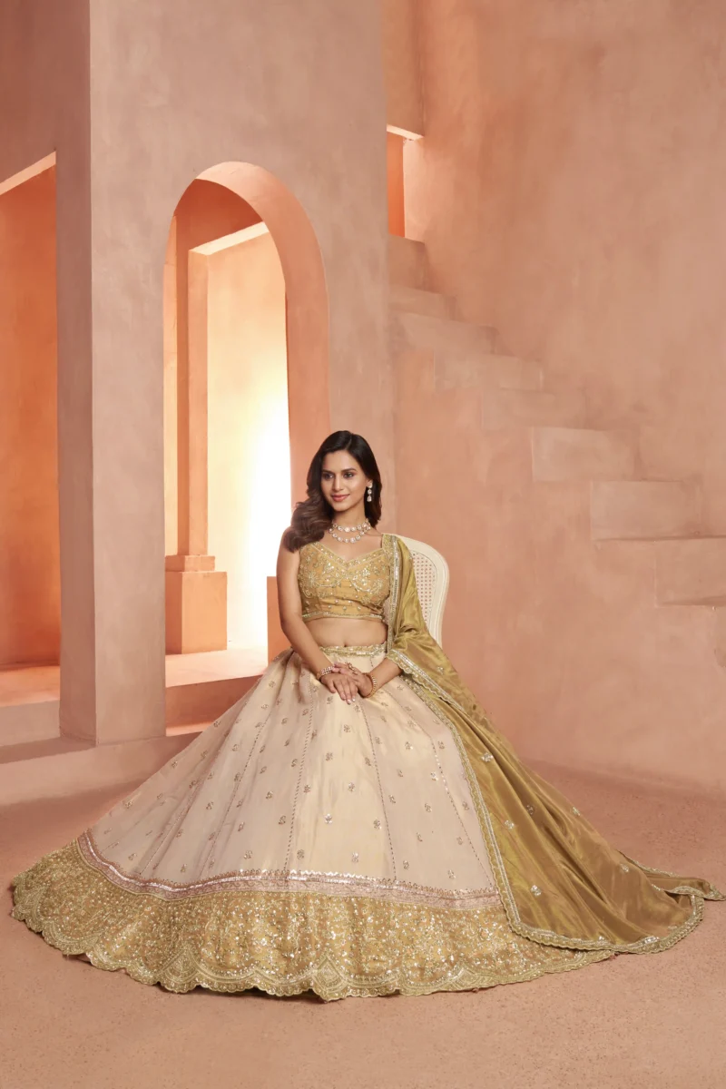 Dreamy Designer Girlish Lehenga With Handcrafted Embellishments For Engagement