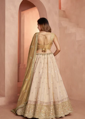 Dreamy Designer Girlish Lehenga With Handcrafted Embellishments For Engagement