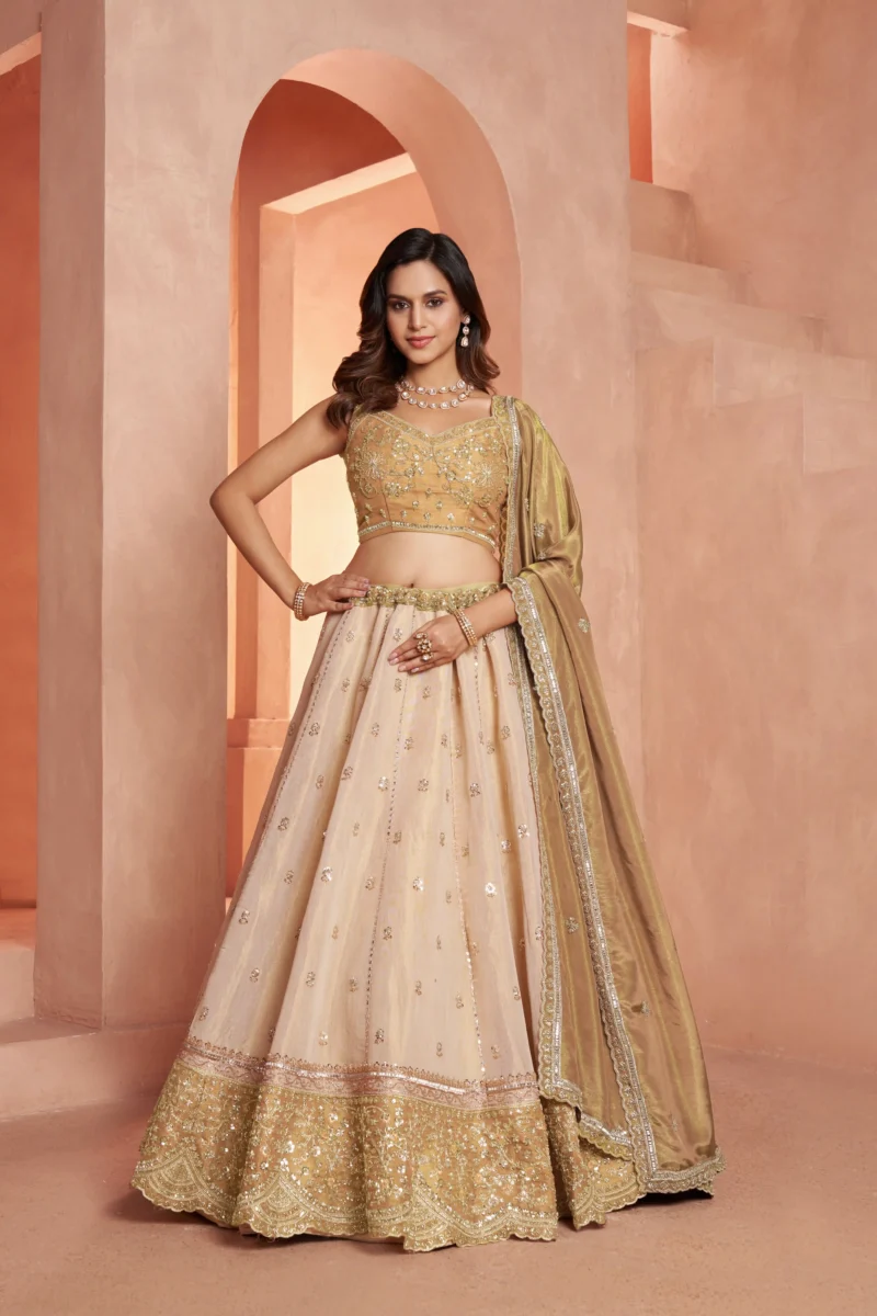 Dreamy Designer Girlish Lehenga With Handcrafted Embellishments For Engagement
