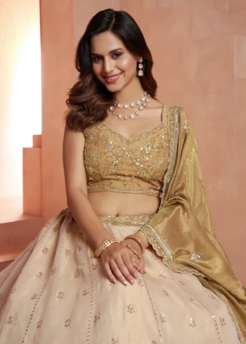 Dreamy Designer Girlish Lehenga With Handcrafted Embellishments For Engagement