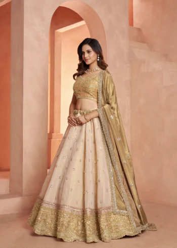 Dreamy Designer Girlish Lehenga With Handcrafted Embellishments For Engagement