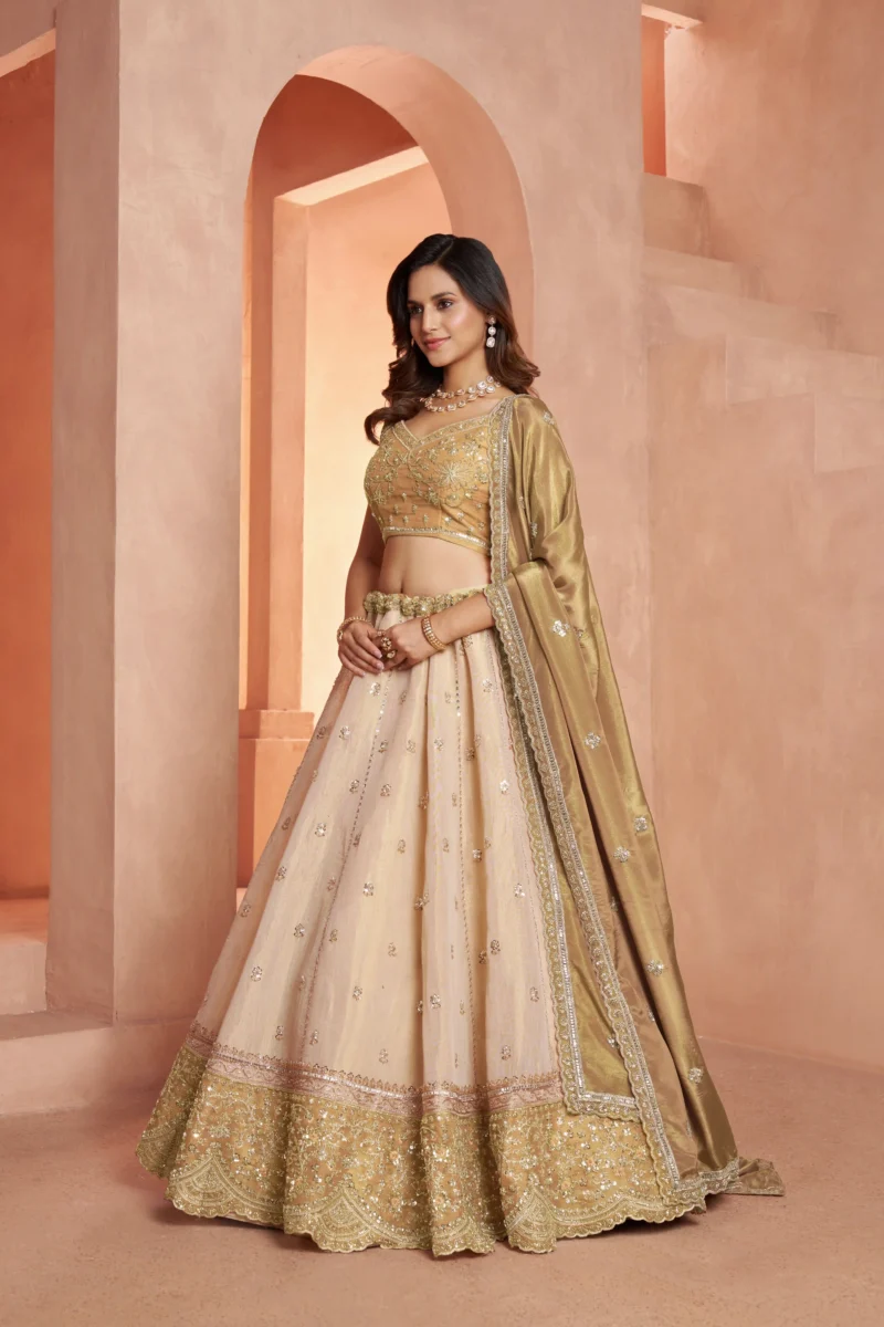 Dreamy Designer Girlish Lehenga With Handcrafted Embellishments For Engagement