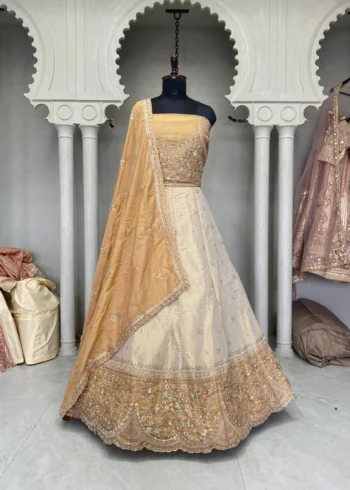 Dreamy Designer Girlish Lehenga With Handcrafted Embellishments For Engagement