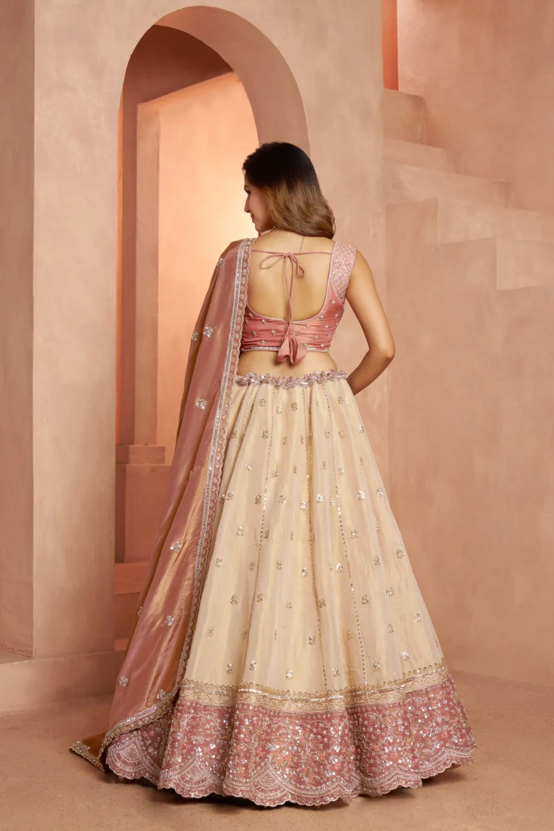 Dreamy Designer Girlish Lehenga With Handcrafted Embellishments For Engagement