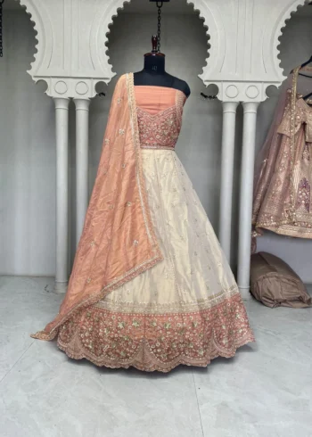 Dreamy Designer Girlish Lehenga With Handcrafted Embellishments For Engagement