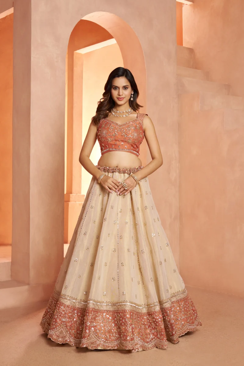 Dreamy Designer Girlish Lehenga With Handcrafted Embellishments For Engagement