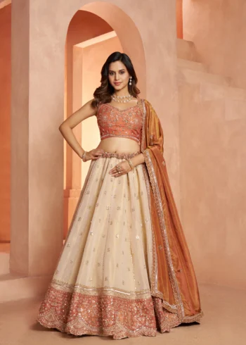 Dreamy Designer Girlish Lehenga With Handcrafted Embellishments For Engagement