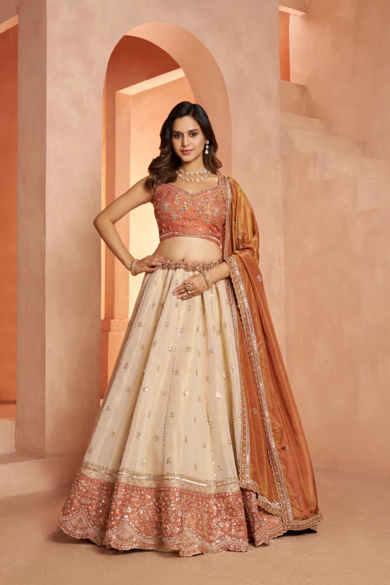 Dreamy Designer Girlish Lehenga With Handcrafted Embellishments For Engagement