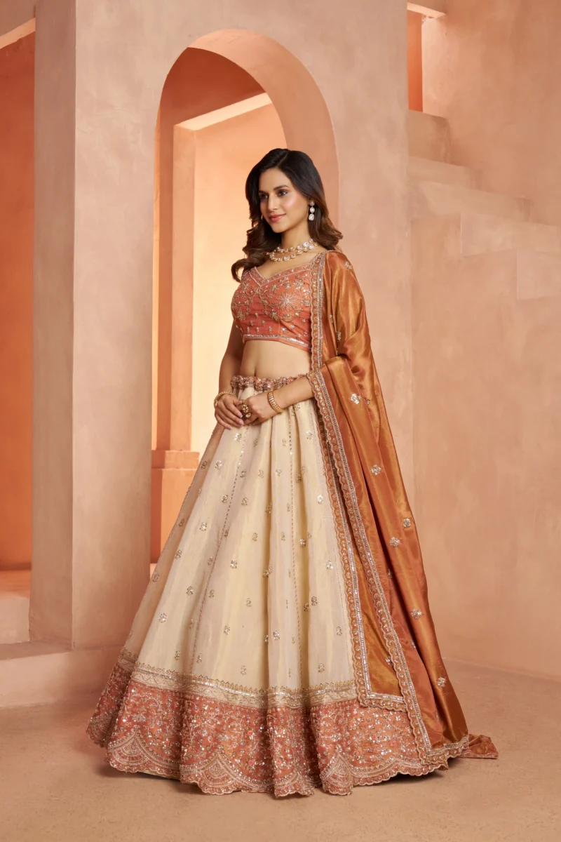 Dreamy Designer Girlish Lehenga With Handcrafted Embellishments For Engagement