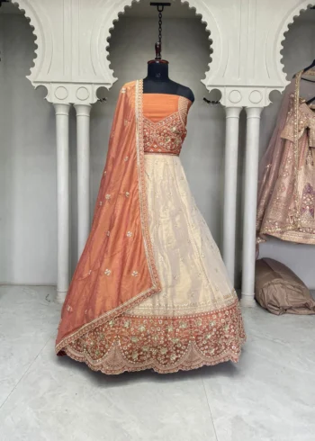 Dreamy Designer Girlish Lehenga With Handcrafted Embellishments For Engagement