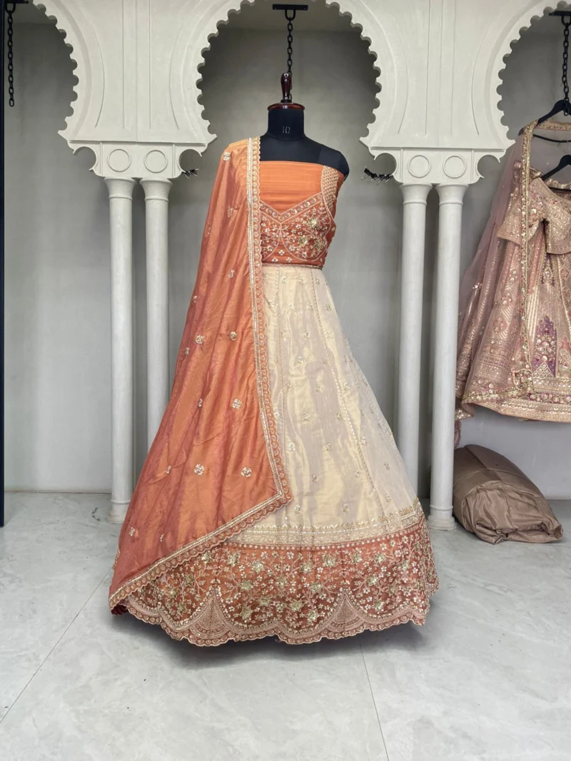 Dreamy Designer Girlish Lehenga With Handcrafted Embellishments For Engagement