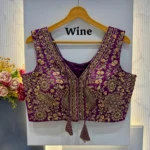 Heavy Codding Sequence Beads Work V Neck Wedding Blouse