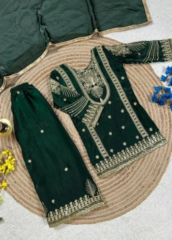 Fendy Silk Designer Wedding Salwar Suit For Kids Girls