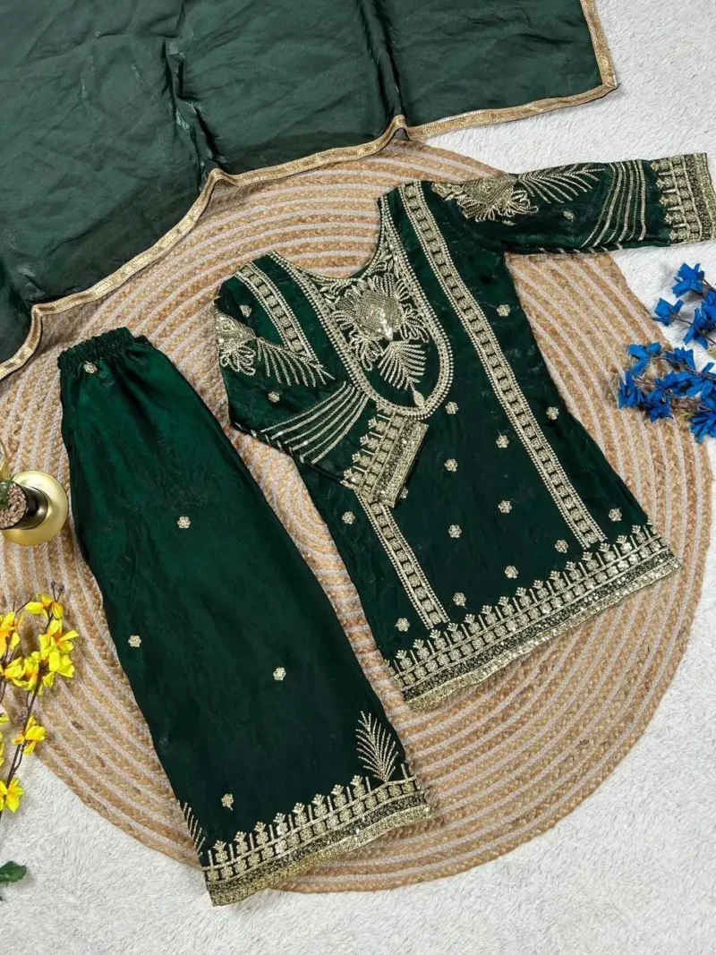 Fendy Silk Designer Wedding Salwar Suit For Kids Girls