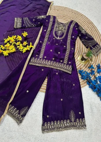 Fendy Silk Designer Wedding Salwar Suit For Kids Girls