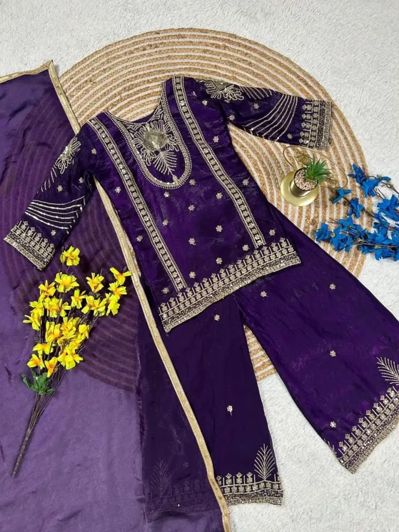 Fendy Silk Designer Wedding Salwar Suit For Kids Girls
