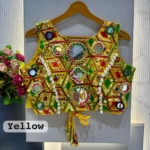 Kaudi Hand Mirror And Traditional Kutchi Work Style Blouse For Navratri