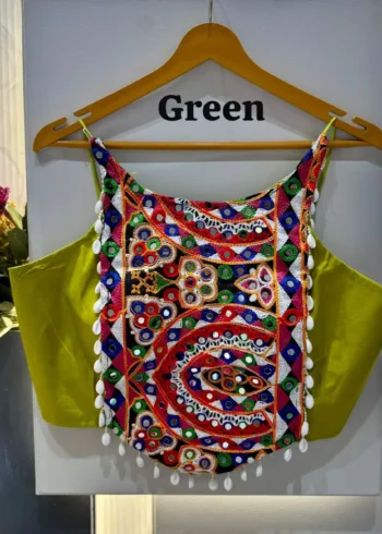 Kaudi Hand Mirror Work Corset Style Navratri Blouse