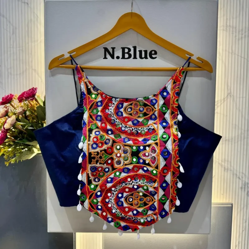 Kaudi Hand Mirror Work Corset Style Navratri Blouse