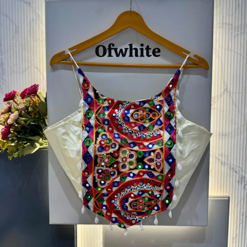 Kaudi Hand Mirror Work Corset Style Navratri Blouse