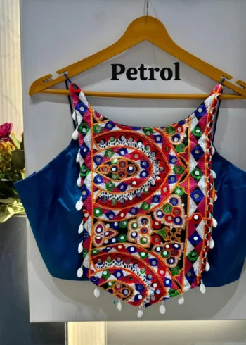 Kaudi Hand Mirror Work Corset Style Navratri Blouse