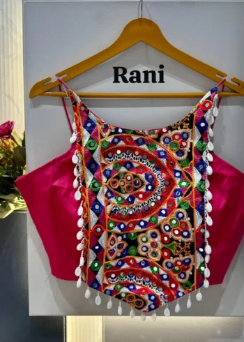 Kaudi Hand Mirror Work Corset Style Navratri Blouse