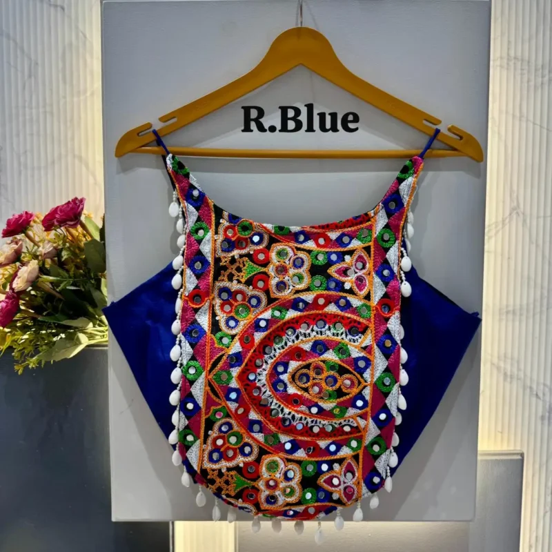 Kaudi Hand Mirror Work Corset Style Navratri Blouse