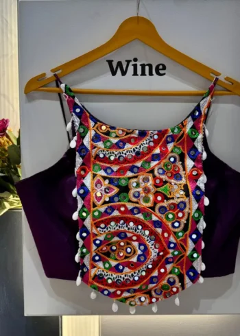 Kaudi Hand Mirror Work Corset Style Navratri Blouse
