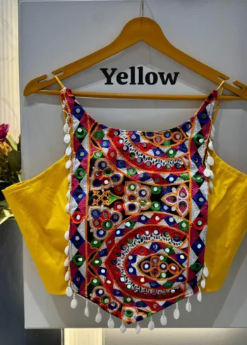 Kaudi Hand Mirror Work Corset Style Navratri Blouse