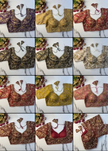 New Sabyasachi Inspired Heavy Embosed Long Stitch Work Blouse