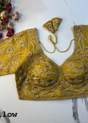 New Sabyasachi Inspired Heavy Embosed Long Stitch Work Blouse