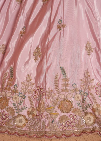 Pastel Purple And Pink Floral Embroidered Designer Bridal Lehenga