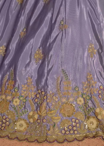 Pastel Purple And Pink Floral Embroidered Designer Bridal Lehenga