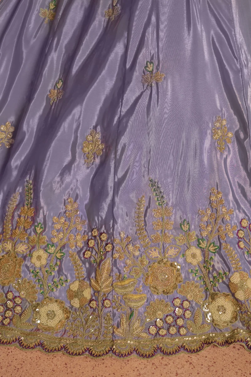 Pastel Purple And Pink Floral Embroidered Designer Bridal Lehenga