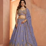 Pastel Purple And Pink Floral Embroidered Designer Bridal Lehenga