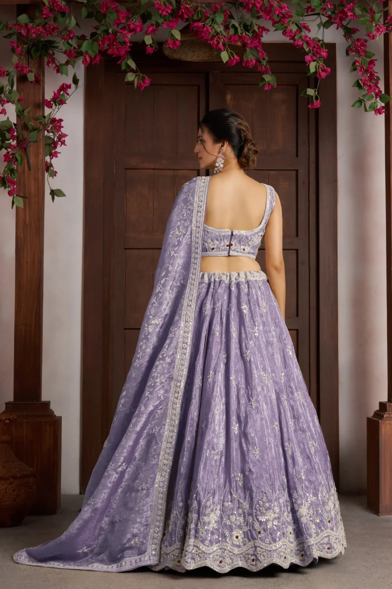 Radiant Haldi Mehendi Special Lehenga In Banarasi Tissue Fabric