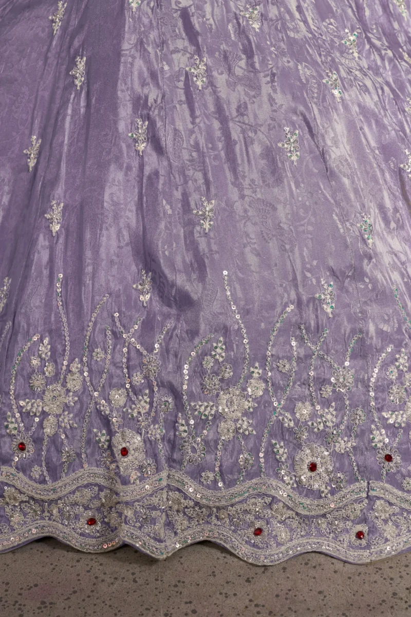 Radiant Haldi Mehendi Special Lehenga In Banarasi Tissue Fabric