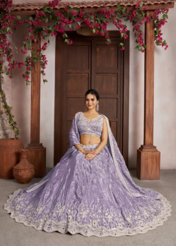 Radiant Haldi Mehendi Special Lehenga In Banarasi Tissue Fabric
