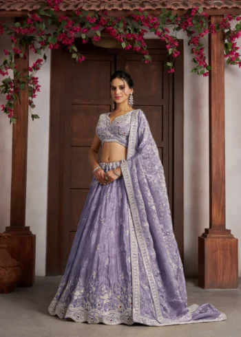 Radiant Haldi Mehendi Special Lehenga In Banarasi Tissue Fabric