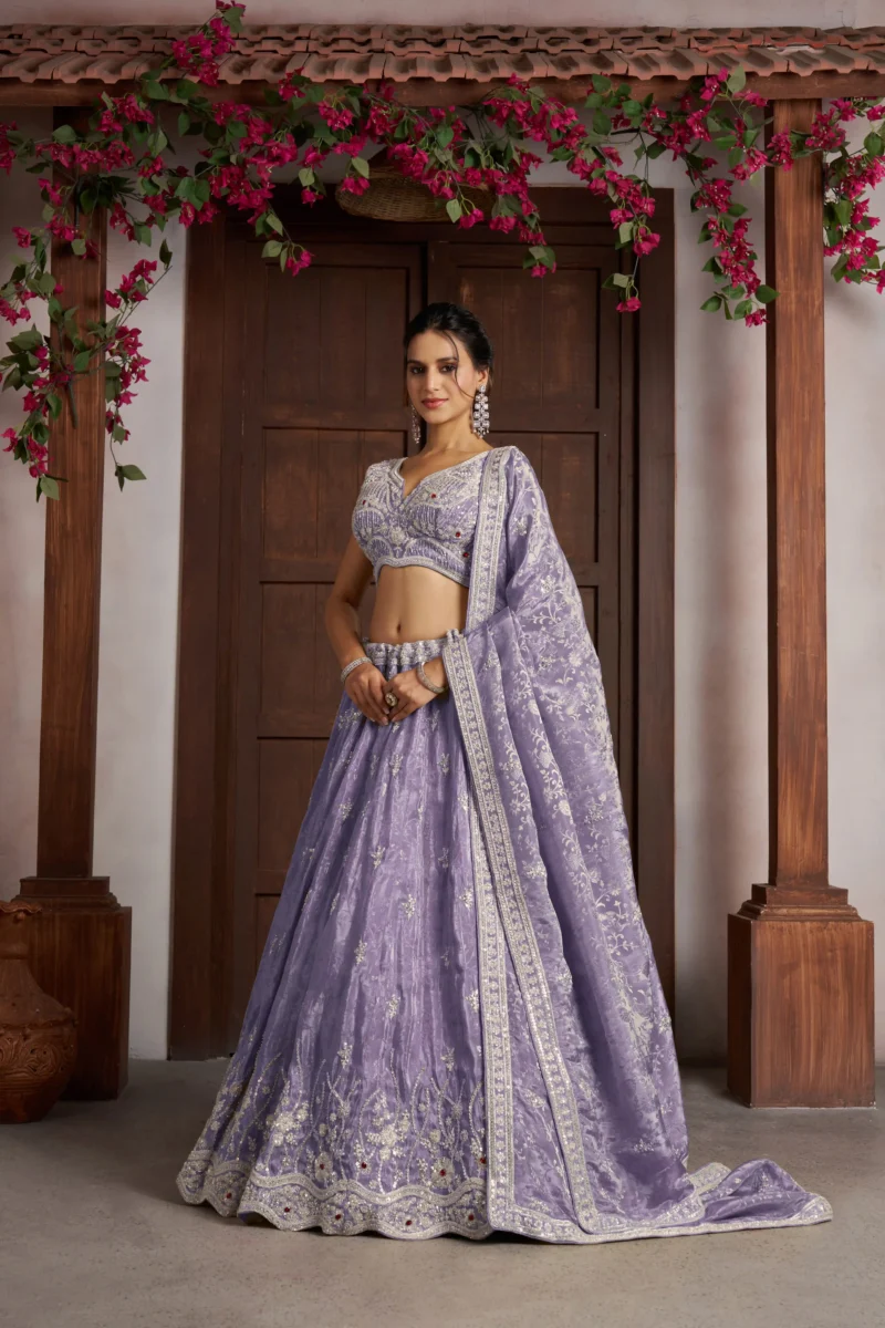 Radiant Haldi Mehendi Special Lehenga In Banarasi Tissue Fabric